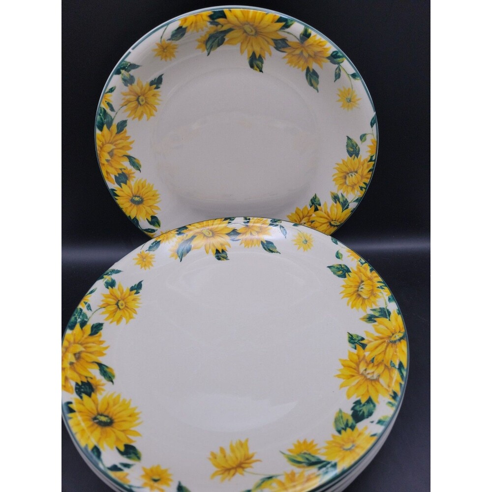 🌻Set Of 7 THOMSON POTTERY SUNFLOWER 10-1/4" DINNER PLATES🌻